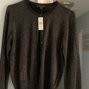 Anne Klein Black‎ metallic Knit Cardigan, new